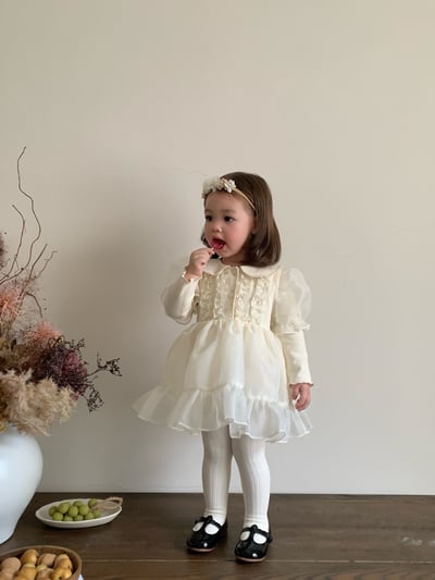 JE622｜(66cm-120cm) 公主袖薄紗包屁衣/洋裝11