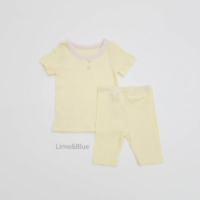 LIME&BLUE16｜(80-118cm)  鈕釦羅紋居家服9