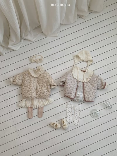 Bebe holic19｜(6m-18m) 碎花滾邊鋪棉拉鍊外套8