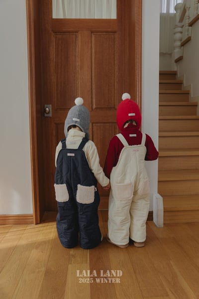 lala land56｜(75cm-120cm) 2色絎縫刷毛口袋吊帶長褲5