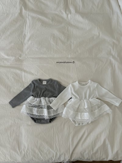 Bloom.b38｜(0m-7y) 蕾絲羅紋包屁衣/洋裝13