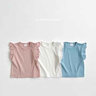 vivid44｜(78cm-125cm) 3款羅紋荷葉邊無袖上衣1
