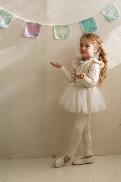 FLO40｜(75-140) 3色木耳捲邊碎花上衣19