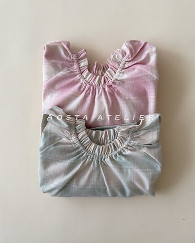 AOSTA18｜(6m-5y) 褶皺格紋襯衫5