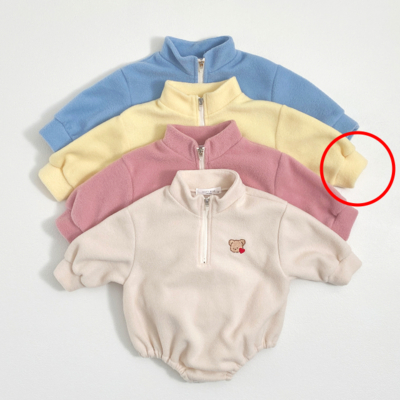 Oottbebe75｜(0m-12m)  熊熊半拉鍊包屁衣3