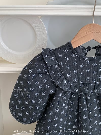 JE 631｜(66-90cm)  小碎花公主袖包屁衣6