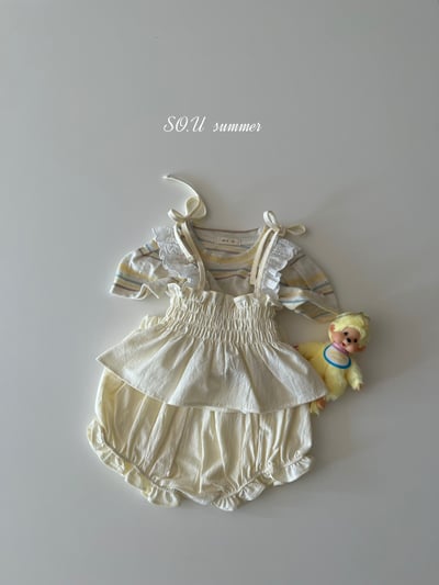 SO.U21｜(6m-4y) 綁帶抓皺套裝3