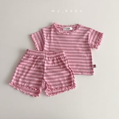 my_bebe22｜(80-120cm) 條紋捲邊套裝5