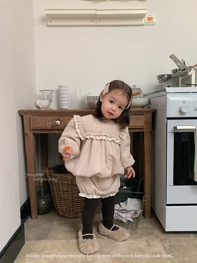 JE 650｜(73-100cm)  刺繡泡泡花邊套裝14