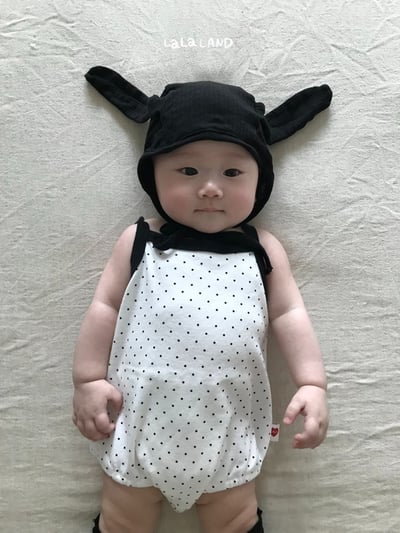 lala land34｜(3m-18m) 2色波點愛心細肩包屁衣7