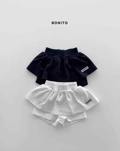 Bonito40｜(75cm-125cm) 2色素色小標短褲裙2