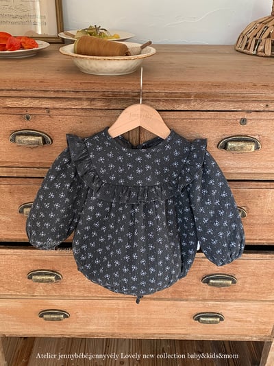 JE 631｜(66-90cm)  小碎花公主袖包屁衣5