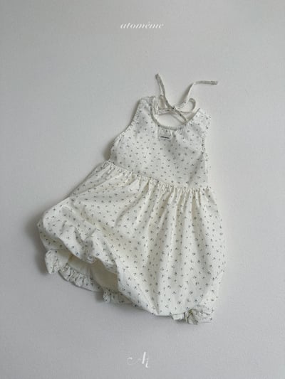 Atomeme42｜(70-110) 碎花綁帶氣球洋裝5