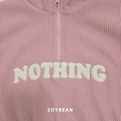 Soybean03｜(75cm-118cm) 英字拉鍊半開襟內刷毛上衣4