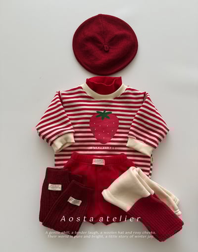 AOSTA18｜(6m-5y) 草莓印花休閒上衣10