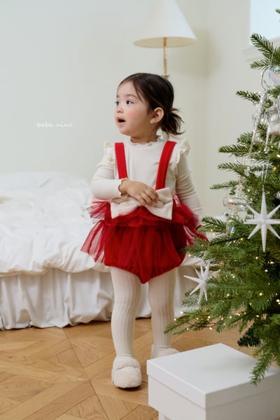 bebe nine40 (65cm-115cm) 3色柔軟摺邊上衣2