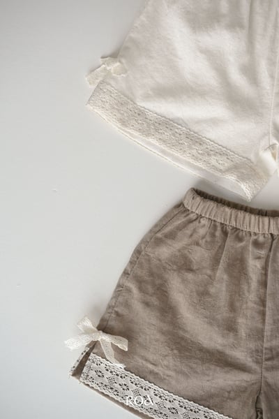 ROA32｜(6m-18m) 2色蕾絲滾邊短褲4