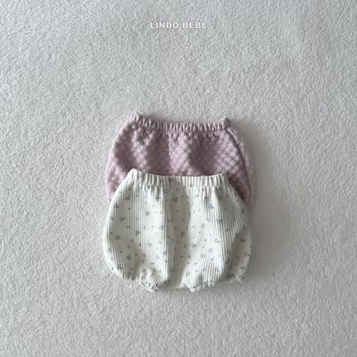 Lindo19｜(3m-18m) 暖色調小花燈籠褲/刷毛綁帶帽1