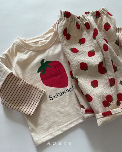 AOSTA01｜(6m-5y) 草莓梨子假兩件式上衣17