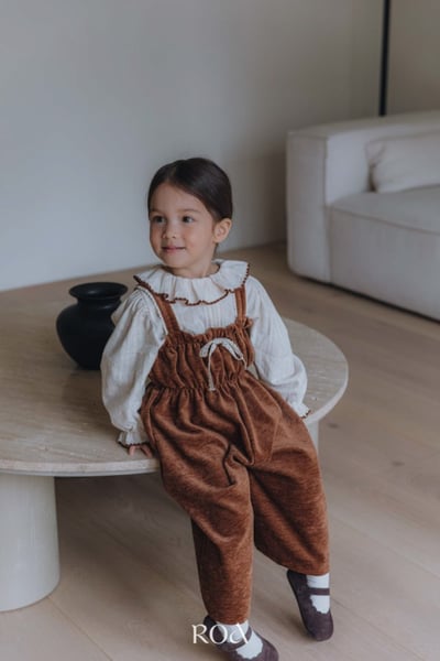 ROA20｜(80cm-120cm) 2色氣質絨毛連身吊帶褲12