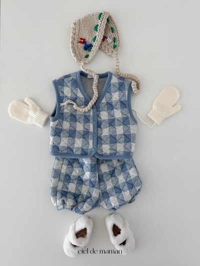Cieldemaman09｜(6M~24M)  2色格子背心套裝5