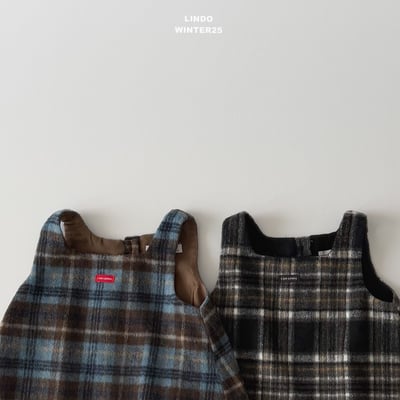 Lindo66｜(80cm-125cm) 背心格紋洋裝2