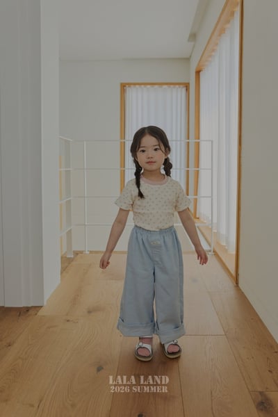 lala land68｜(75-120cm) 2色反摺直筒長褲1