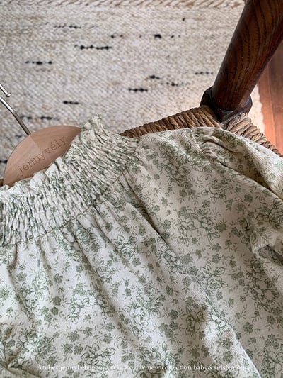 JE584｜(73-100cm) 復古碎花燈芯絨套裝7