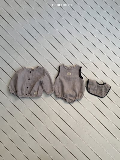 Bebe holic25｜(3m-18m) 棉麻滾邊包屁衣11