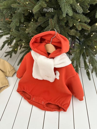 Nutt08｜(3m-16m) 簡約連帽包屁衣含圍巾13