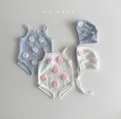 my_bebe11｜(75-105cm) 玫瑰花泳衣含帽子11