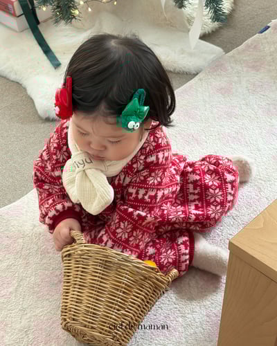 Cieldemaman07｜(3M~15M)  3色雪花麋鹿針織包屁衣含帽子25