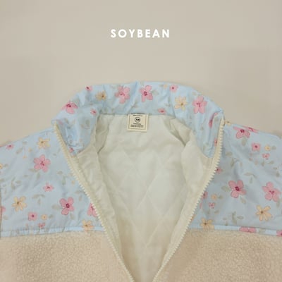 Soybean38｜(75cm-118cm) 碎花刷毛拉鍊外套3
