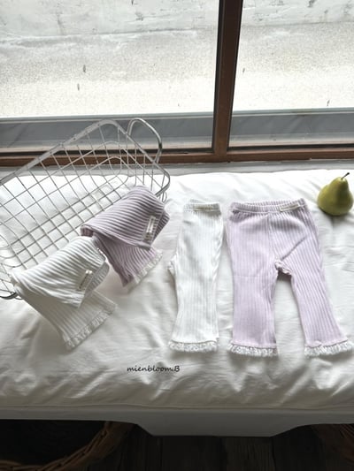 Bloom.b28｜(0m-7y) 羅紋蕾絲邊小喇叭褲4