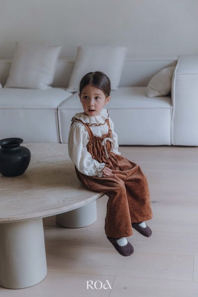 ROA20｜(80cm-120cm) 2色氣質絨毛連身吊帶褲4