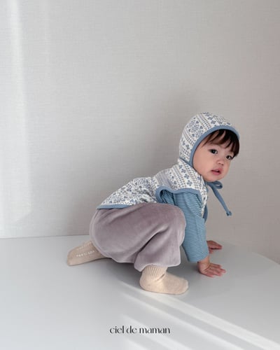 Cieldemaman10｜(6M~24M)  2色雪花針織背心含帽子8