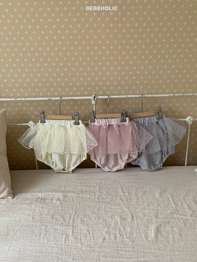 Bebe holic09｜(3m-18m) 爆米花蕾絲褲3