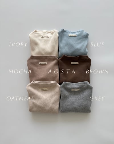 AOSTA47｜(6m-5y) 素面立領羅紋上衣24