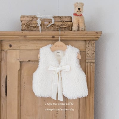 M-KIDS31｜(55-95cm) 1色刷毛緞帶背心4