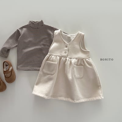Bonito19｜(75cm-125cm) 簡約內刷毛背心洋裝11