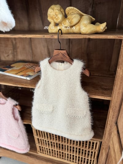 Marron 23｜(1y-6y) 羽毛珍珠背心洋裝11