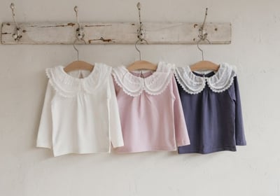 FLO42｜(75-140) 3色蕾絲翻領上衣25