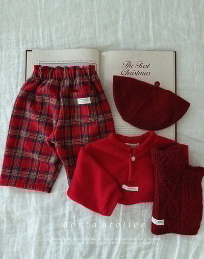 AOSTA31｜(6m-5y) 格紋直筒長褲8