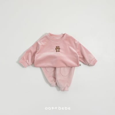 Oottbebe08｜(1y-7y) 絲絨小熊上衣7