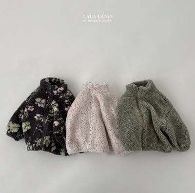 lala land44｜(75cm-120cm) 3色印花刷毛拉鍊外套1