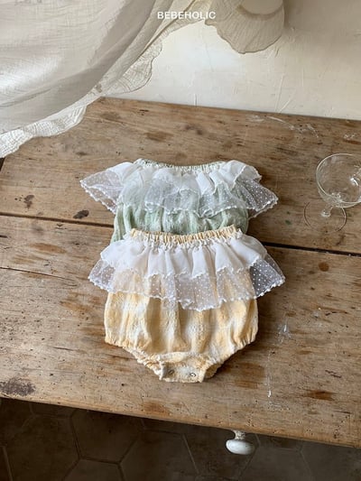 Bebe holic10｜(3m-18m) 碎花蕾絲褲2