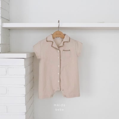 M-KIDS35｜(65-80cm) 棉麻滾線連身衣15