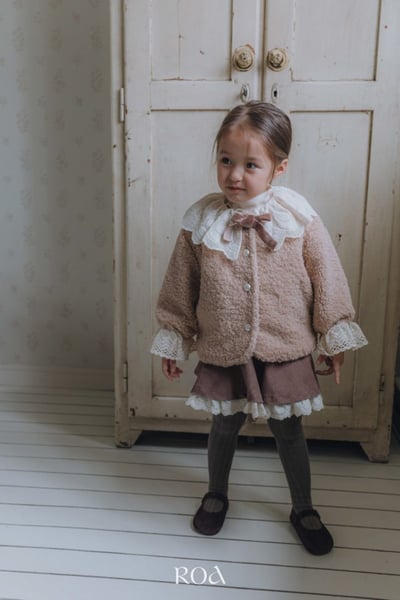 ROA04｜(80cm-120cm) 2色蕾絲領袖邊絨毛外套6