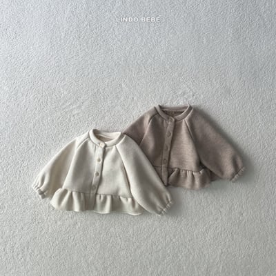 Lindo28｜(3m-18m) 荷葉邊內刷毛開襟外套12