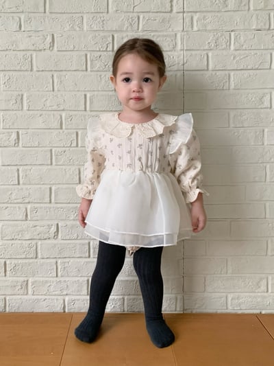 JE609｜(66cm-90cm) 碎花薄紗包屁衣11